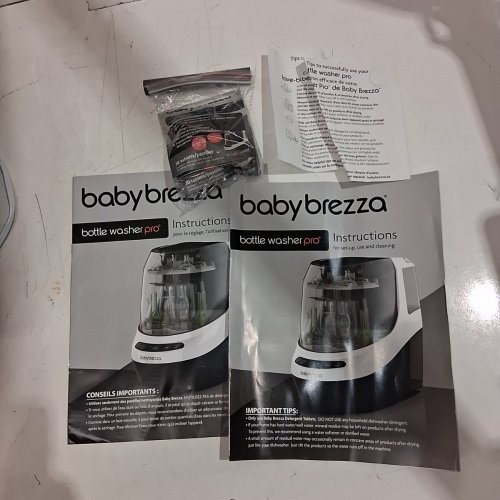 BABYBREZZA BOTTLE WASHER PRO 3-IN-1 WASHER/STERILIZER/DRYER - HOLDS 4 BOTTLES - BLACK/WHITE (MODEL: BRZ0103) image 4