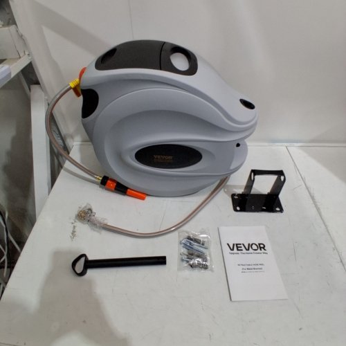 VEVOR RETRACTABLE HOSE REEL - 115FT X 1/2" - GREY (MODEL: HL-XW40) image 2