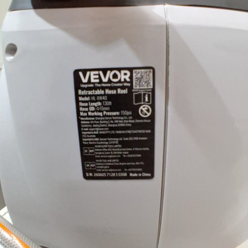 VEVOR RETRACTABLE HOSE REEL - 115FT X 1/2" - GREY (MODEL: HL-XW40) image 4