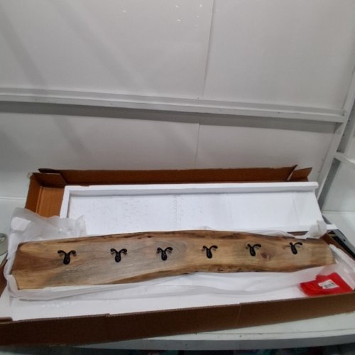 ALATERRE ALPINE NATURAL ACACIA 6-HOOK COAT RACK - 48" image 2