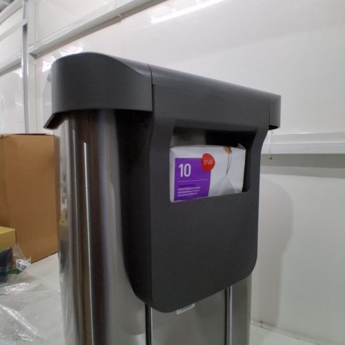 SIMPLEHUMAN RECTANGULAR HANDS-FREE KITCHEN STEP GARBAGE CAN WITH GARBAGE BAGS - 12GAL - STAINLESS STEEL image 5