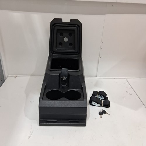 KEMIMOTO UTV ARMREST LOCKING CENTER CONSOLE STORAGE BOX WITH CUP HOLDERS - BLACK image 2