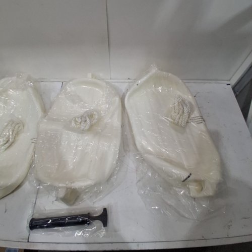 4PK BOAT FENDER BUMPERS WITH LINE - G3 20" X 5.5" - WHITE image 4