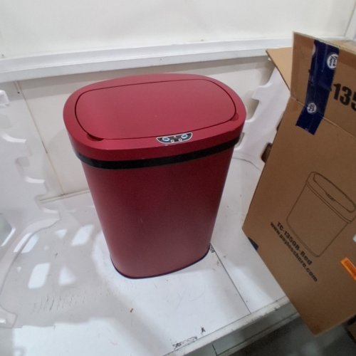 OVAL AUTOMATIC TOUCH FREE GARBAGE TRASH CAN - 13 GALLON - RED (MODEL: TC-1350R-RED ) image 4