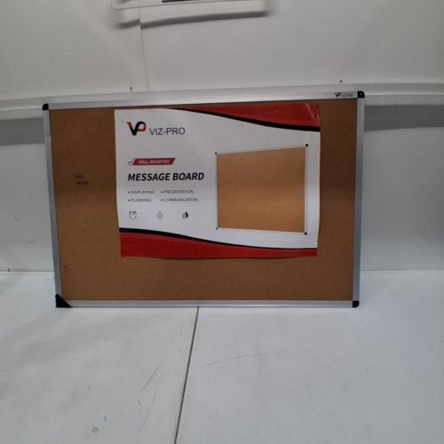 VIZ-PRO CORK NOTICE MESSAGE BOARD - 24"X36" - SILVER FRAME image 2