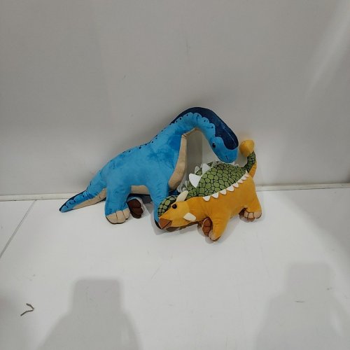2PC PLUSH ANKYLOSAURUS & BRACHIOSAURUS DINOSAUR TOYS - MULTICOLOR image 2