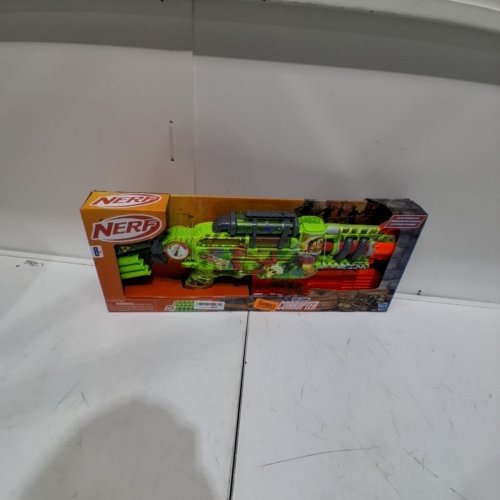 NERF ZOMBIE CORRUPTER DART BLASTER WITH 18 DART CLIP - GREEN/ORANGE image 2