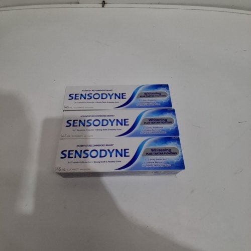 3PK SENSODYNE TRIPLE CLEANING TOOTHPASTE - WHITENING PLUS TARTAR FIGHTING - 145ML/EACH image 2