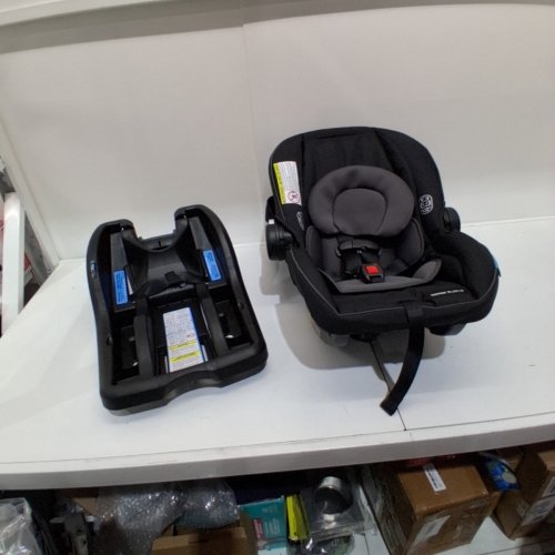 GRACO SNUGRIDE 35 LITE LX INFANT CAR SEAT - 4-35LBS CAPACITY - GOTHAM FASHION BLACK/GREY (MODEL: 2143034) image 3