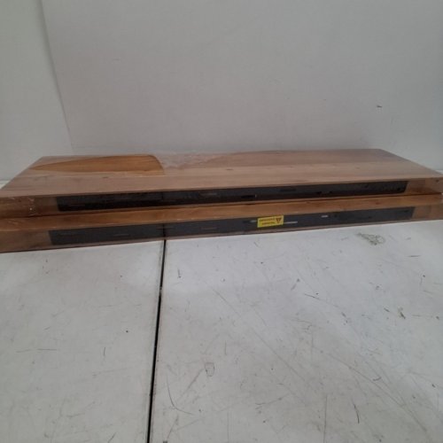 2PK FLOATING RUSTIC SOLID WOOD LIVE EDGE WALL SHELVES - 32" - NATURAL ELM image 5
