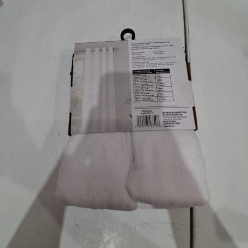 (2 PANEL) MAINSTAYS CRUSHED VOILE SHEER GROMMET CURTAINS - 51" X 84" - WHITE image 3