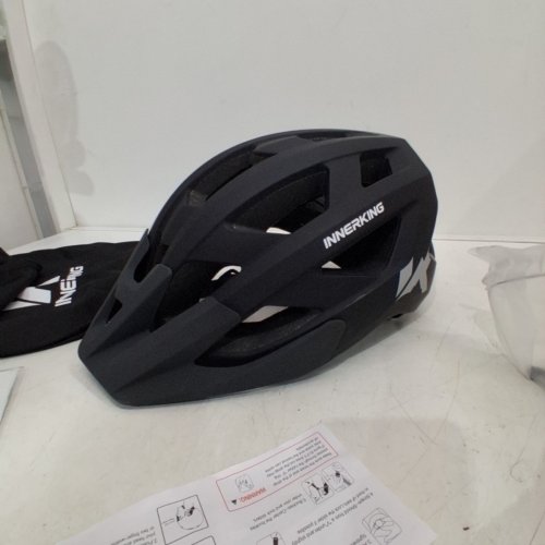 ADULT'S INNERKING MOUNTAIN BICYCLE HELMET WITH REAR LIGHT AND GOGGLES - MEDIUM - BLACK (MODEL: DXH-012) image 4