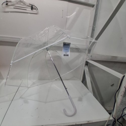 THE WEATHER STATION BUBBLE DOME CLEAR UMBRELLA - 52" ARC - WHITE/CLEAR (MODEL: WS510-WHITE) image 5
