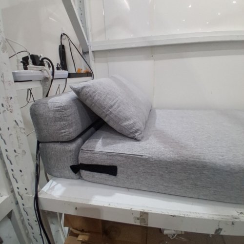 COSTWAY TRI-FOLD FOLD DOWN CHAIR FLIP OUT LOUNGER CONVERTIBLE SLEEPER BED COUCH - GREY image 3