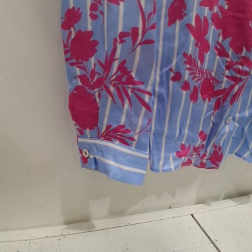 WOMEN'S BARILOCHE STRIPED BUTTON-UP SHIRT - SMALL / MEDIUM - BLUE / FUCHSIA / WHITE (STYLE : AMINA) image 3