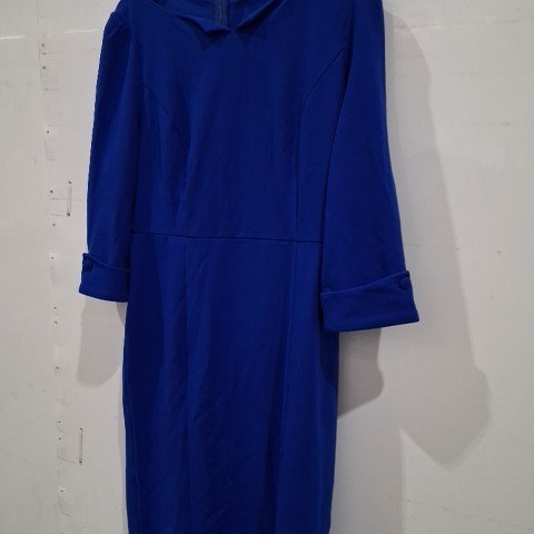 WOMEN'S LONG SLEEVE DRESS - LARGE - BLUE image 2