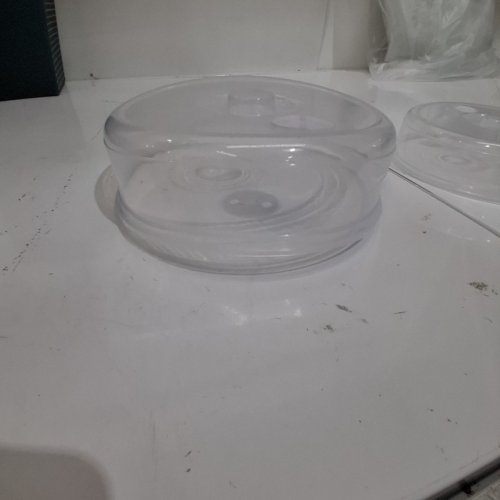 2 DISHWASHER SAFE VENTED MICROWAVE PLATE FOOD COVERS - X1 12" ROUND, X1 8" ROUND - CLEAR image 3