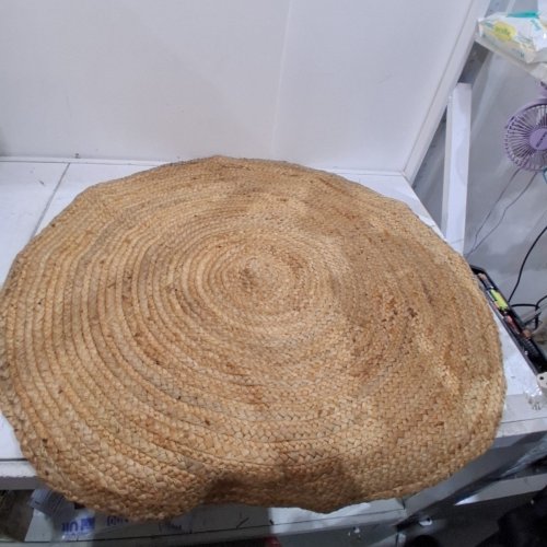 CRAFT TRADE HAND WOVEN 100% JUTE ROUND AREA RUG - 3FT - NATURAL image 2