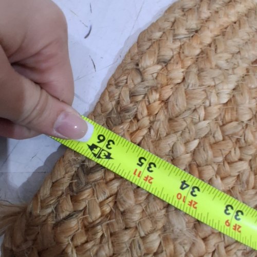 CRAFT TRADE HAND WOVEN 100% JUTE ROUND AREA RUG - 3FT - NATURAL image 3