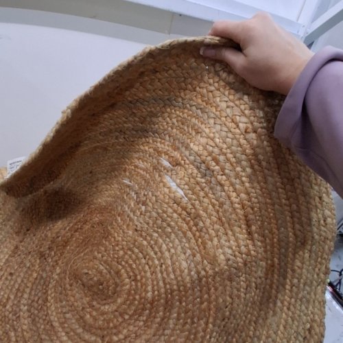 CRAFT TRADE HAND WOVEN 100% JUTE ROUND AREA RUG - 3FT - NATURAL image 4