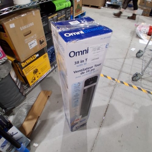OMNIBREEZE PREMIUM 38" OSCILLATING TOWER FAN WITH WIFI CONTROL, 5-SPEEDS & REMOTE - WHITE/BLACK (MODEL: 5333021/DC2313R-G) image 4
