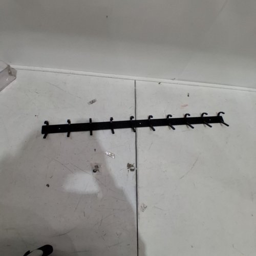 COAT RACK WITH 10 HEAVY DUTY DOUBLE COAT HOOKS WALL MOUNT - 30" - BLACK image 2