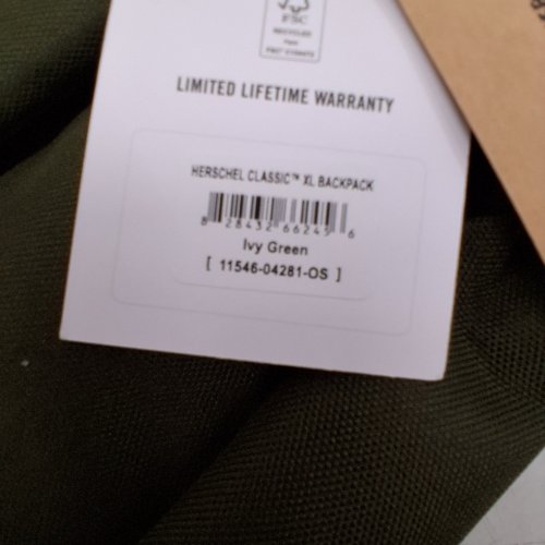 HERSCHEL SUPPLY CO. CLASSIC XL BACKPACK - 30L - IVY GREEN image 2