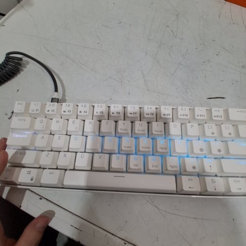 RK ROYAL KLUDGE RK61 WIRED 60% MECHANICAL GAMING KEYBOARD RGB BACKLIT ULTRA-COMPACT BROWN SWITCH - WHITE (MODEL : RK61) image 2