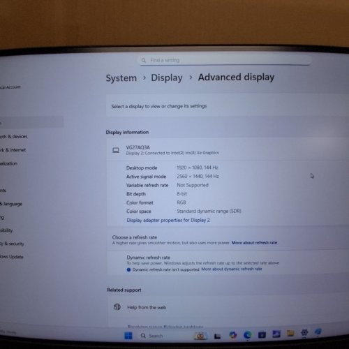 ASUS TUF 27" GAMING MONITOR WITH AMD FREESYNC PREMIUM AND NVIDIA G-SYNC - 180HZ REFRESH RATE - 1MS RESPONSE TIME - WQHD (2560X1440) - BLACK (MODEL: VG27AQ3A) image 6