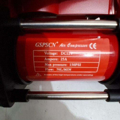 GSPSCN PORTABLE DIGITAL CAR TIRE INFLATOR - 12 V, 150 PSI - RED AND BLACK image 2