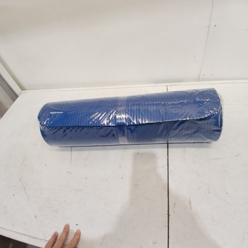 AMAZON BASICS THICK EXERCISE YOGA MAT WITH CARRY STRAP - 6FT X 2FT X 1/2" THICK - BLUE (MODEL: YM2001) image 2