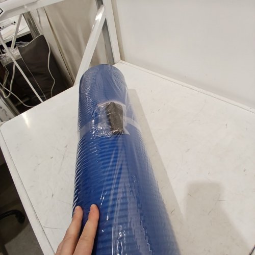 AMAZON BASICS THICK EXERCISE YOGA MAT WITH CARRY STRAP - 6FT X 2FT X 1/2" THICK - BLUE (MODEL: YM2001) image 4
