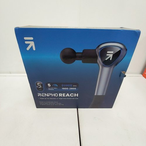 RENPHO REACH PORTABLE MINI HANDHELD MUSCLE MASSAGER WITH 5 SPEEDS AND EXTENSION HANDLE - AMBER GREY - (MODEL: R-C007) image 4