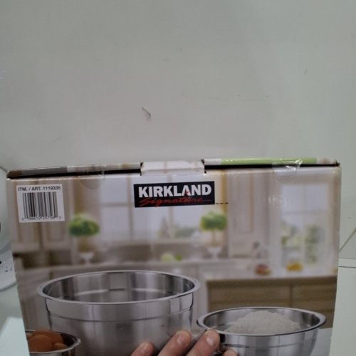 4PCD KIRKLAND SIGNATURE METAL MIXING BOWLS WITH LIDS - SILVER/BLACK image 3