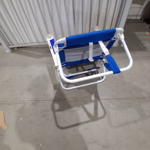 FOLDING OUTDOOR CHAIR - BLUE AND WHITE image 3