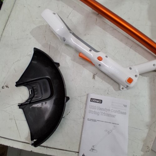 LITHELI U20 HANDY+ CORDLESS STRING TRIMMER AND BATTERY - 12" - 20 V - ORANGE/WHITE (MODEL: EGT020074) image 4