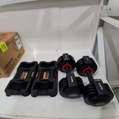 2PK AOTOB ADJUSTABLE ANTI-SLIP DUMBBELL WEIGHTS - 25LBS EACH M(50LBS TOTAL) - BLACK/RED (MODEL: DB2628) image 3