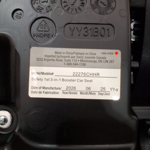 SAFETY 1ST 3-IN-1 HARNESS BOOSTER CAR SEAT - 100LB MAX - BLACK (MODEL: 22276CHHR) image 2