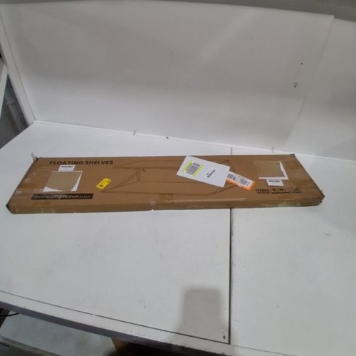 2PK FLOATING SHELVES WITH BRACKETS - 36" X 8" - WHITE/BLACK image 5