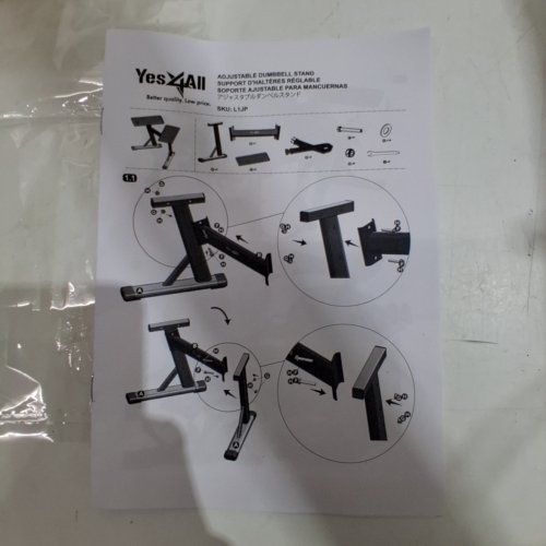 YES4ALL ADJUSTABLE NEOPRENE METAL DUMBBELL STAND - 38" X 22" - BLACK image 2