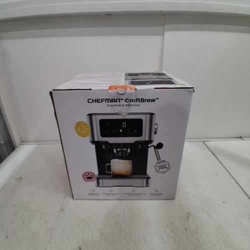 CHEFMAN EASY-BREW ESPRESSO MACHINE WITH BUILT-IN MILK FROTHER - 1.8L TANK - STAINLESS STEEL (MODEL: RJ54-SS-15-CA) image 9