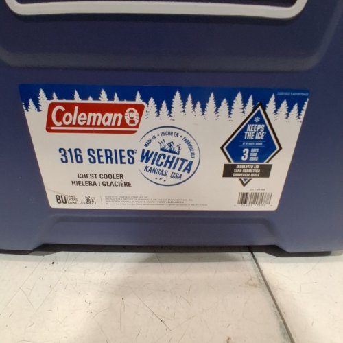 COLEMAN 316 SERIES HARD COOLER - 52 QT - BLUE (MODEL:085-4254-0) image 2