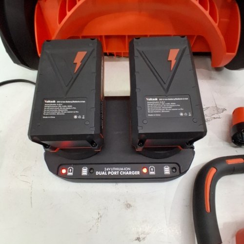 VOLTASK CORDLESS ELECTRIC SNOW BLOWER SHOVEL WITH TWO BATTERIES - 16" - 48V - ORANGE / BLACK image 2