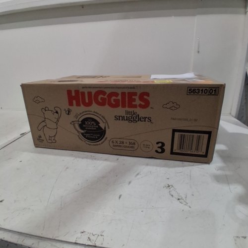 168PK HUGGIES LITTLE SNUGGLERS DISPOSABLE DIAPERS - SIZE 3 - WINNIE THE POOH image 2