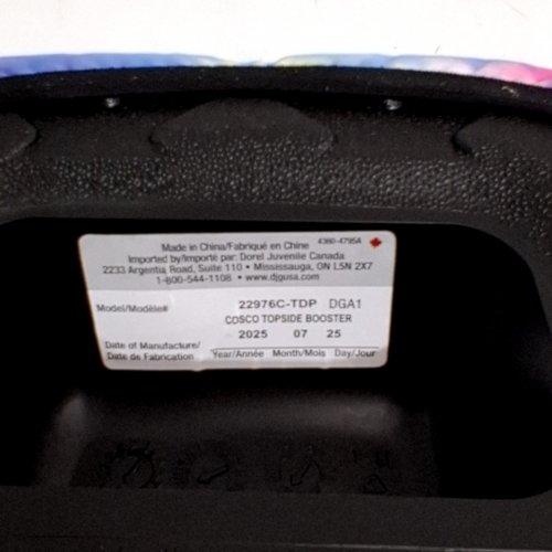 COSCO KIDS TOPSIDE LIGHTWEIGHT BACKLESS BOOSTER CAR SEAT - 100LBS CAPACITY - RAINBOW (MODEL: 22976C-TDP) image 2
