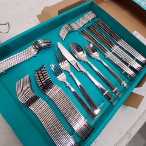60PC GOURMET SETTINGS RESTO SILVERWARE COLLECTION SET DISHWASHER SAFE, SERVICE FOR 12 - POLISHED STAINLESS STEEL (MODEL: 1177820) image 2