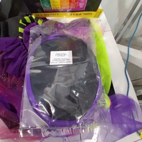2PC GIRL'S PARTYHOLIC WITCHY WITCH COSTUME SET - LARGE (10-12) - BLACK / PURPLE / GREEN image 3