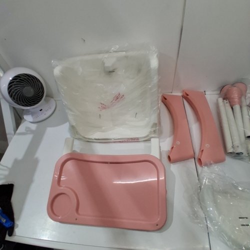 VIRPLIK FOLDABLE 4-IN-1 ADJUSTABLE HEIGHT BABY HIGHCHAIR WITH DETACHABLE PU CUSHION - 5-72 MONTHS, 50KG MAX CAPACITY - PINK / WHITE (MODEL: S-350/S-360) image 4