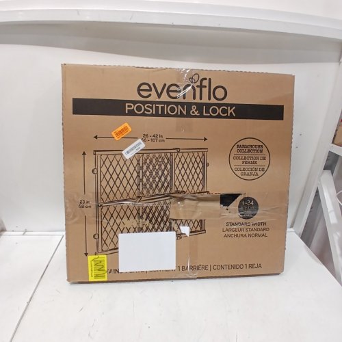 EVENFLO POSITION AND LOCK WIDE DOORWAY GATE - 26" - 42" - RUSTIC BROWN (MODEL: 2026900) image 3