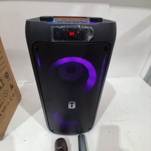 3PC PORTABLE BLUETOOTH KARAOKE MACHINE WITH TWO WIRELESS MICROPHONES - BLACK - (MODEL: K71) image 2